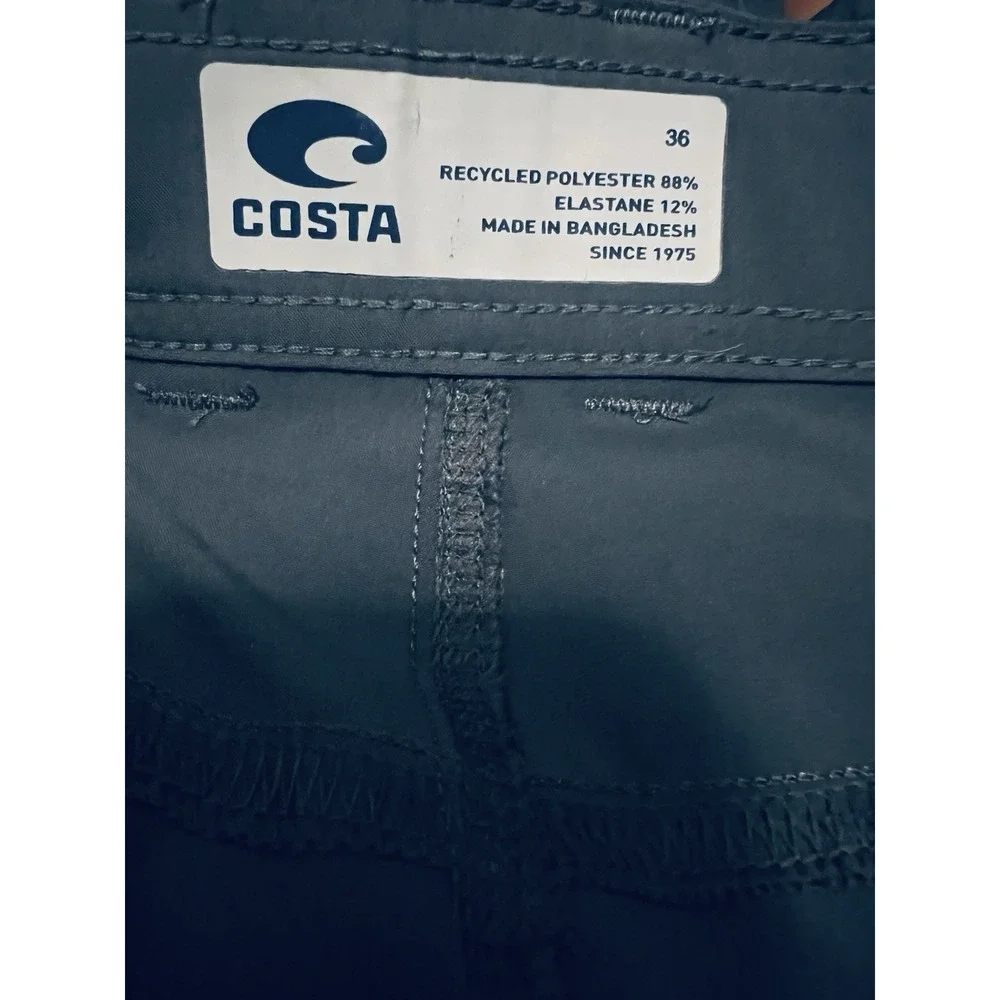COSTA Men's Dark Gray Performance Outdoor Shorts Size 36 Recycled Polyester‎